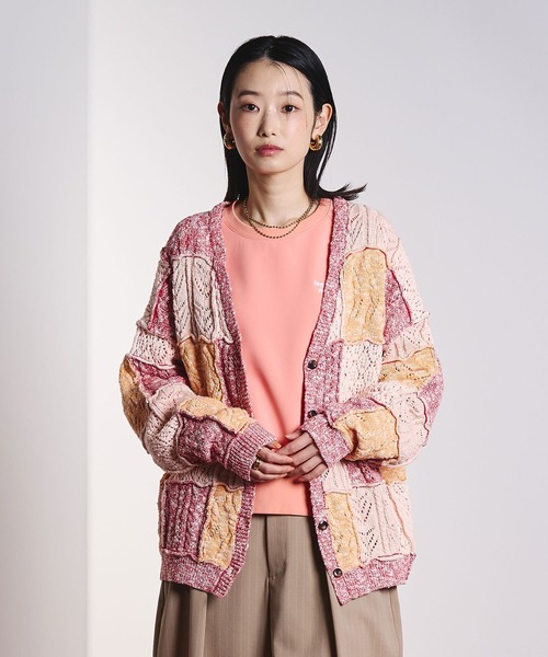 ROSE BUD(ローズバッド)の「(CREOLME)PATCHWORK KNIT CARDIGAN(カーディガン/ボレロ・レディース・オレンジ/ベージュ/グレー・ONE SIZE)」の22枚目の写真