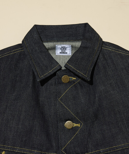 Lee（リー）の「Lee × FREAK'S STORE/リー 別注 101-J RIDERS JACKET/リー ワンオーワン ジェー デニム ライダース ジャケット（デニムジャケット・メンズ・ネイビー/インディゴブルー・LARGE/MEDIUM）」の4枚目の写真