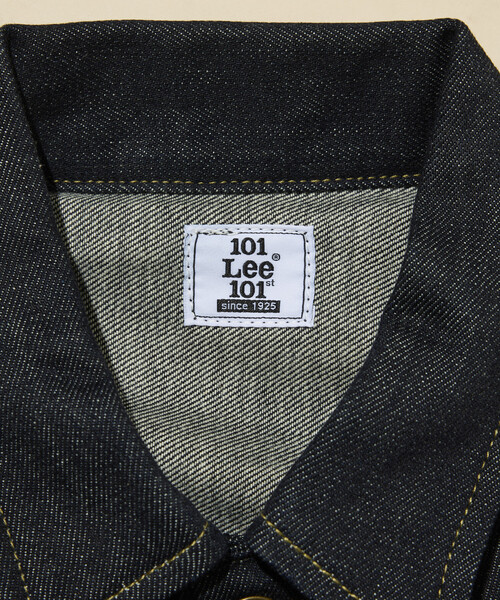 Lee（リー）の「Lee × FREAK'S STORE/リー 別注 101-J RIDERS JACKET/リー ワンオーワン ジェー デニム ライダース ジャケット（デニムジャケット・メンズ・ネイビー/インディゴブルー・LARGE/MEDIUM）」の5枚目の写真