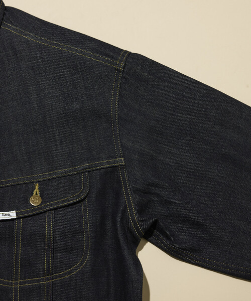 Lee（リー）の「Lee × FREAK'S STORE/リー 別注 101-J RIDERS JACKET/リー ワンオーワン ジェー デニム ライダース ジャケット（デニムジャケット・メンズ・ネイビー/インディゴブルー・LARGE/MEDIUM）」の9枚目の写真