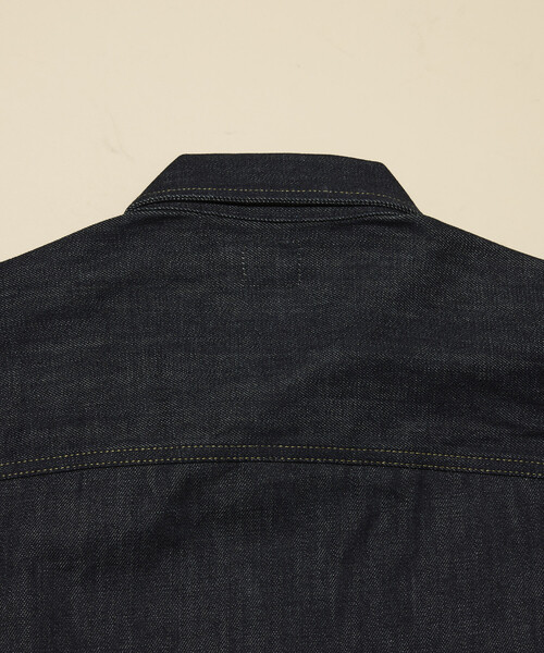 Lee（リー）の「Lee × FREAK'S STORE/リー 別注 101-J RIDERS JACKET/リー ワンオーワン ジェー デニム ライダース ジャケット（デニムジャケット・メンズ・ネイビー/インディゴブルー・LARGE/MEDIUM）」の15枚目の写真