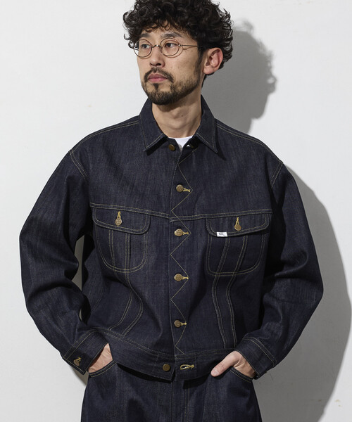 Lee（リー）の「Lee × FREAK'S STORE/リー 別注 101-J RIDERS JACKET/リー ワンオーワン ジェー デニム ライダース ジャケット（デニムジャケット・メンズ・ネイビー/インディゴブルー・LARGE/MEDIUM）」の22枚目の写真
