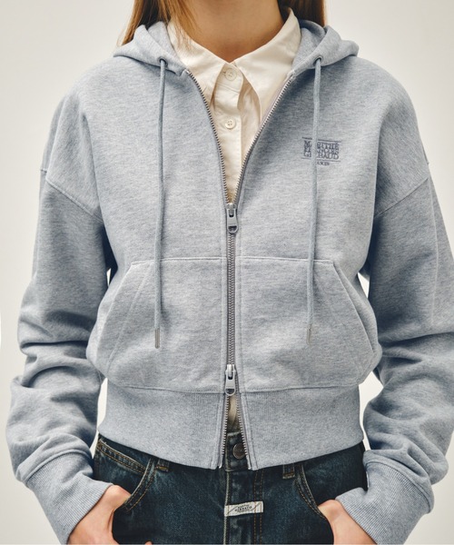 MARITHE + FRANCOIS GIRBAUD(マリテフランソワジルボー)の「W BACK CLASSIC LOGO CROP HOODIE ZIPUP(パーカー・レディース・ネイビー/ブルー/ヘザーグレー・MEDIUM/SMALL)」の7枚目の写真