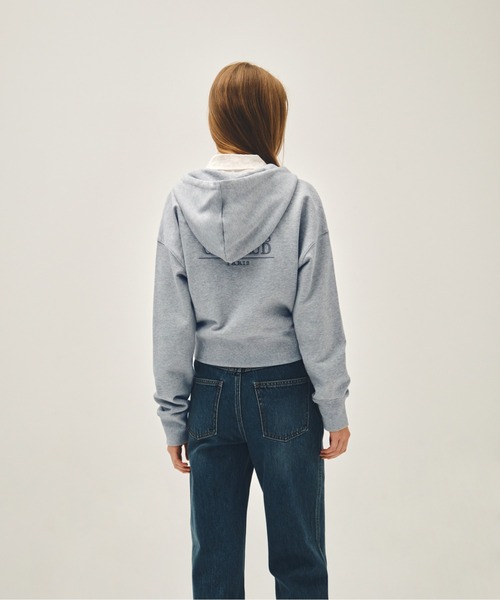 MARITHE + FRANCOIS GIRBAUD(マリテフランソワジルボー)の「W BACK CLASSIC LOGO CROP HOODIE ZIPUP(パーカー・レディース・ネイビー/ブルー/ヘザーグレー・MEDIUM/SMALL)」の6枚目の写真