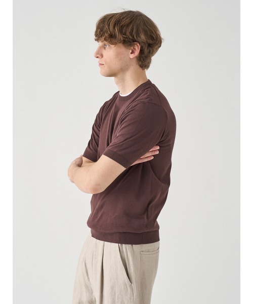JOHN SMEDLEY(ジョンスメドレー)の「半袖コットンニットTシャツ(ニット/セーター・メンズ・ブラウン系その他2・L/S/XL/M)」の5枚目の写真