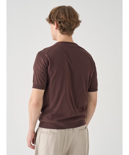 JOHN SMEDLEY(ジョンスメドレー)の「半袖コットンニットTシャツ(ニット/セーター・メンズ・ブラウン系その他2・L/S/XL/M)」の6枚目の写真