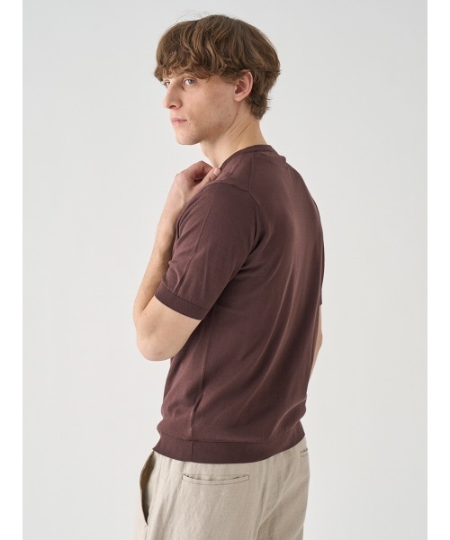 JOHN SMEDLEY(ジョンスメドレー)の「半袖コットンニットTシャツ(ニット/セーター・メンズ・ブラウン系その他2・L/S/XL/M)」の7枚目の写真