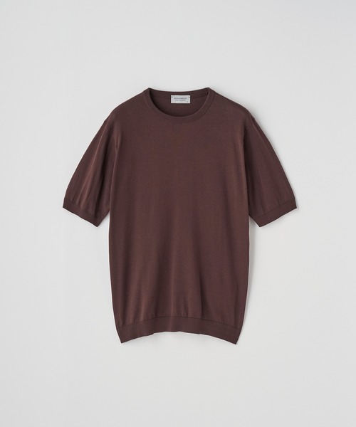JOHN SMEDLEY(ジョンスメドレー)の「半袖コットンニットTシャツ(ニット/セーター・メンズ・ブラウン系その他2・L/S/XL/M)」の2枚目の写真