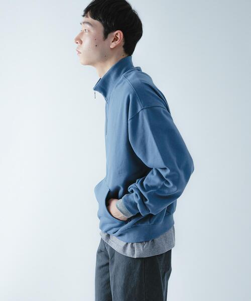 SENSE OF PLACE by URBAN RESEARCH(センスオブプレイスバイアーバンリサーチ)の「『洗濯可/撥水/防花粉』SKINProofハーフジップスウェット(スウェット・メンズ・ブラウン/イエロー/ブラック/ブルー・MEDIUM/LARGE)」の4枚目の写真