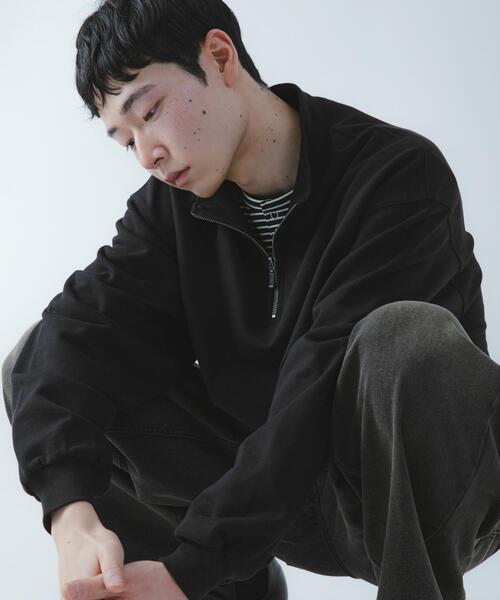 SENSE OF PLACE by URBAN RESEARCH(センスオブプレイスバイアーバンリサーチ)の「『洗濯可/撥水/防花粉』SKINProofハーフジップスウェット(スウェット・メンズ・ブラウン/イエロー/ブラック/ブルー・MEDIUM/LARGE)」の2枚目の写真