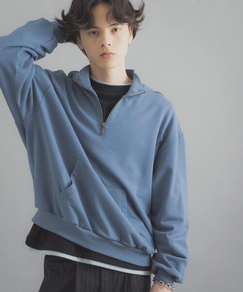 SENSE OF PLACE by URBAN RESEARCH(センスオブプレイスバイアーバンリサーチ)の「『洗濯可/撥水/防花粉』SKINProofハーフジップスウェット(スウェット・メンズ・ブラウン/イエロー/ブラック/ブルー・MEDIUM/LARGE)」の7枚目の写真