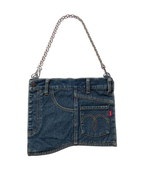 glamb(グラム)の「Aged Denim Bag / エイジドデニムバッグ(トートバッグ・メンズ・ブラック/インディゴブルー・FREE)」の1枚目の写真