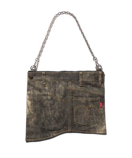 glamb(グラム)の「Aged Denim Bag / エイジドデニムバッグ(トートバッグ・メンズ・ブラック/インディゴブルー・FREE)」の2枚目の写真