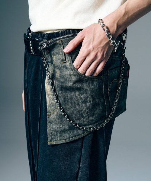 glamb(グラム)の「Aged Denim Bag / エイジドデニムバッグ(トートバッグ・メンズ・ブラック/インディゴブルー・FREE)」の5枚目の写真
