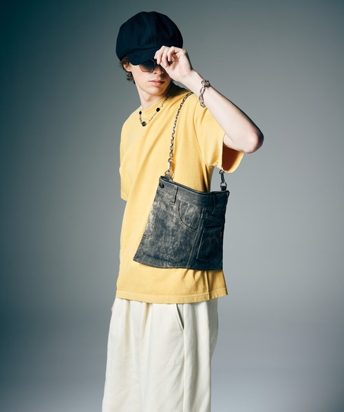glamb(グラム)の「Aged Denim Bag / エイジドデニムバッグ(トートバッグ・メンズ・ブラック/インディゴブルー・FREE)」の13枚目の写真