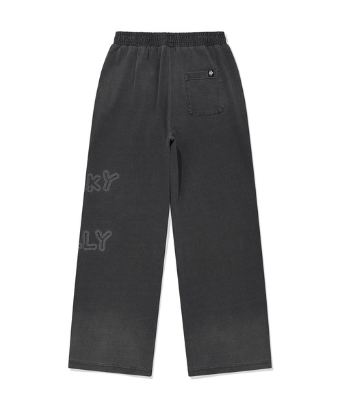 Wacky WiLLy（ワッキーウィリー）の「[GISELLEジゼル着用] WOMEN'S BIG LILY DENIM WASH SEMI-WIDE SWEATPANTS（スウェットパンツ・レディース・ダークグレー・MEDIUM/SMALL）」の3枚目の写真