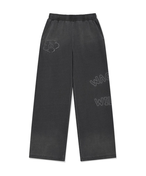 Wacky WiLLy（ワッキーウィリー）の「[GISELLEジゼル着用] WOMEN'S BIG LILY DENIM WASH SEMI-WIDE SWEATPANTS（スウェットパンツ・レディース・ダークグレー・MEDIUM/SMALL）」の12枚目の写真