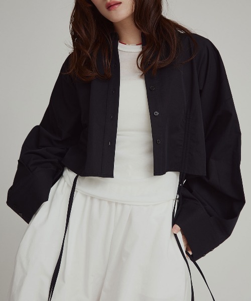 W:Huku（フーク）の「【W:Huku / スムースタッチコットン】シャーリング ブラウス / Smooth Touch Cotton Shirring Blouse（シャツ/ブラウス・レディース・スカイブルー/ブラック/オフホワイト/ベージュ系その他・FREE）」の5枚目の写真