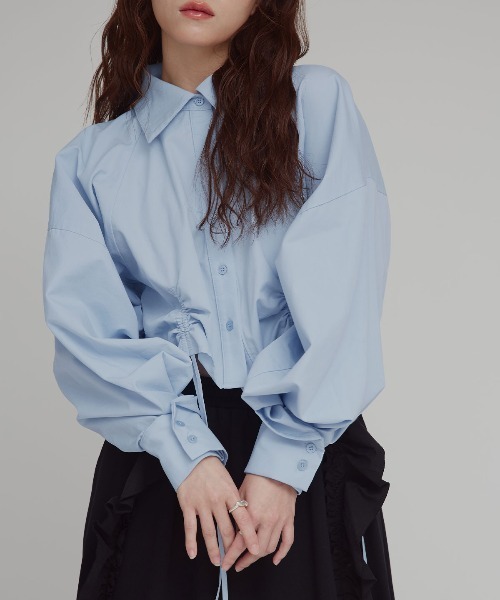 W:Huku（フーク）の「【W:Huku / スムースタッチコットン】シャーリング ブラウス / Smooth Touch Cotton Shirring Blouse（シャツ/ブラウス・レディース・スカイブルー/ブラック/オフホワイト/ベージュ系その他・FREE）」の20枚目の写真