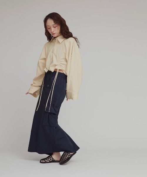 W:Huku(フーク)の「【W:Huku / スムースタッチコットン】シャーリング ブラウス / Smooth Touch Cotton Shirring Blouse(シャツ/ブラウス・レディース・スカイブルー/ブラック/オフホワイト/ベージュ系その他・FREE)」の22枚目の写真