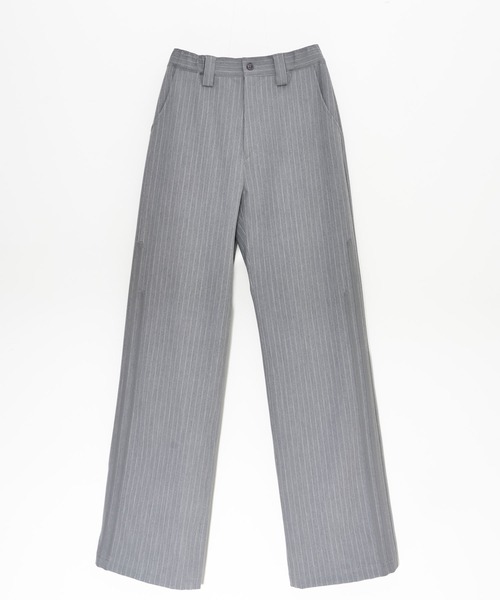 Nora Lily elle(ノラリリーエル)の「【Nora Lily】「elle」Pin Stripe Straight Patch Line Pants(スラックス・レディース・ダークグレー/グレー・FREE)」の10枚目の写真