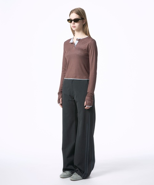Nora Lily elle(ノラリリーエル)の「【Nora Lily】「elle」Pin Stripe Straight Patch Line Pants(スラックス・レディース・ダークグレー/グレー・FREE)」の14枚目の写真