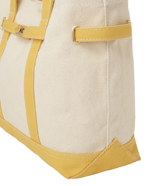 earth music&ecology（アースミュージックアンドエコロジー）の「ベルトキャンバストートバッグ L（トートバッグ・レディース・ネイビー/グリーン/イエロー・FREE）」の14枚目の写真