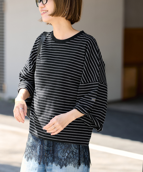 FRAMeWORK(フレームワーク)の「≪新色 / 追加≫Le minor/ルミノア 別注ドロップショルダー(Tシャツ/カットソー・レディース・ブラック/ブラウン・FREE)」の14枚目の写真