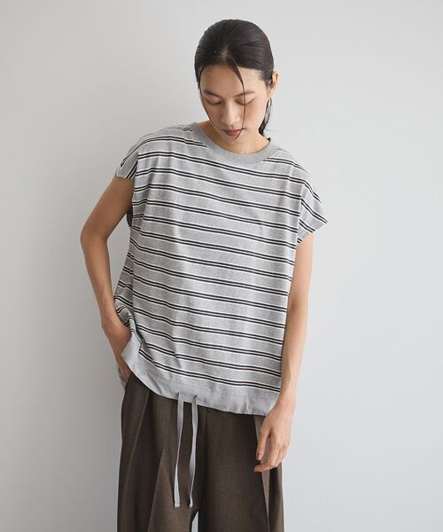 GARAGE OF GOOD CLOTHING(ガレージオブグッドクロージング)の「マルチボーダードロストプルオーバー(Tシャツ/カットソー・レディース・グレー系その他/チャコールグレー/ネイビー/テラコッタ・FREE)」の7枚目の写真