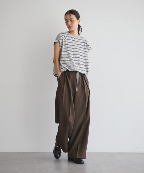 GARAGE OF GOOD CLOTHING(ガレージオブグッドクロージング)の「マルチボーダードロストプルオーバー(Tシャツ/カットソー・レディース・グレー系その他/チャコールグレー/ネイビー/テラコッタ・FREE)」の10枚目の写真