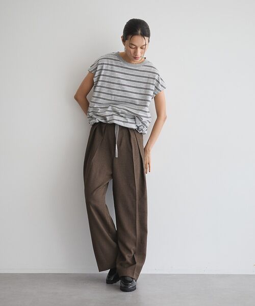 GARAGE OF GOOD CLOTHING(ガレージオブグッドクロージング)の「マルチボーダードロストプルオーバー(Tシャツ/カットソー・レディース・グレー系その他/チャコールグレー/ネイビー/テラコッタ・FREE)」の12枚目の写真