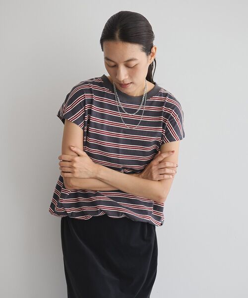 GARAGE OF GOOD CLOTHING(ガレージオブグッドクロージング)の「マルチボーダードロストプルオーバー(Tシャツ/カットソー・レディース・グレー系その他/チャコールグレー/ネイビー/テラコッタ・FREE)」の16枚目の写真