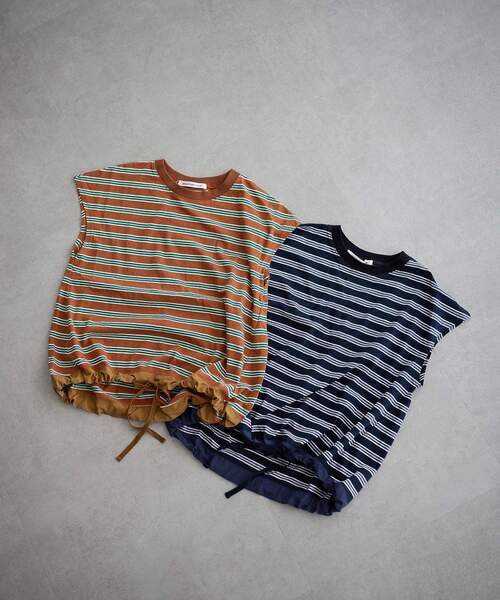 GARAGE OF GOOD CLOTHING(ガレージオブグッドクロージング)の「マルチボーダードロストプルオーバー(Tシャツ/カットソー・レディース・グレー系その他/チャコールグレー/ネイビー/テラコッタ・FREE)」の21枚目の写真