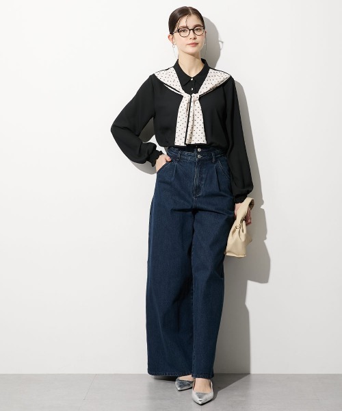 slattgir(スラットジール)の「高身長 スカーフ付ブラウス(トールサイズ)(シャツ/ブラウス・レディース・ブラック系/ホワイト系その他・TM/TL/TLL/T3L/T4L/T5L)」の10枚目の写真