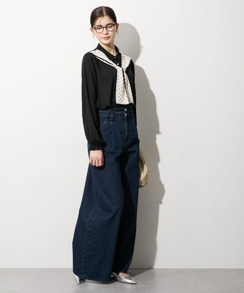 slattgir(スラットジール)の「高身長 スカーフ付ブラウス(トールサイズ)(シャツ/ブラウス・レディース・ブラック系/ホワイト系その他・TM/TL/TLL/T3L/T4L/T5L)」の12枚目の写真