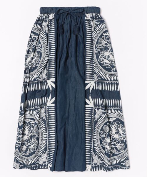 チャイハネ（チャイハネ）の「【チャイハネ】マナリカデニムロングスカート（デニムスカート・レディース・ライトインディゴブルー/インディゴブルー・FREE）」の2枚目の写真