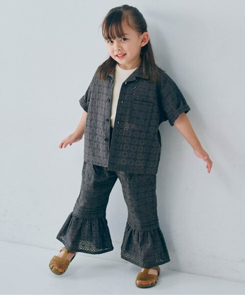 p.premier（ピードットプルミエ）の「アイレットレース半袖シャツ（シャツ/ブラウス・キッズ・チャコール/イエロー/アイボリー・80/90/100/110/120/130/140）」の8枚目の写真