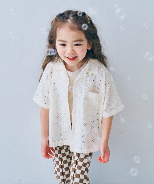 p.premier（ピードットプルミエ）の「アイレットレース半袖シャツ（シャツ/ブラウス・キッズ・チャコール/イエロー/アイボリー・80/90/100/110/120/130/140）」の16枚目の写真