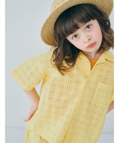 p.premier（ピードットプルミエ）の「アイレットレース半袖シャツ（シャツ/ブラウス・キッズ・チャコール/イエロー/アイボリー・80/90/100/110/120/130/140）」の22枚目の写真