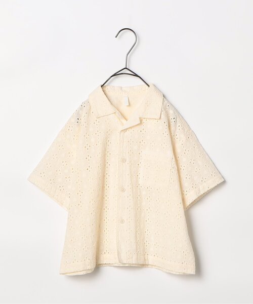 p.premier（ピードットプルミエ）の「アイレットレース半袖シャツ（シャツ/ブラウス・キッズ・チャコール/イエロー/アイボリー・80/90/100/110/120/130/140）」の10枚目の写真