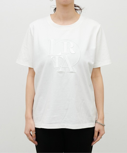 LARUTA(ラルータ)の「【LARUTA】NEW厚盛りロゴ刺繍T(Tシャツ/カットソー・レディース・ライトベージュ/オフホワイト/カーキ/スミクロ・FREE)」の8枚目の写真