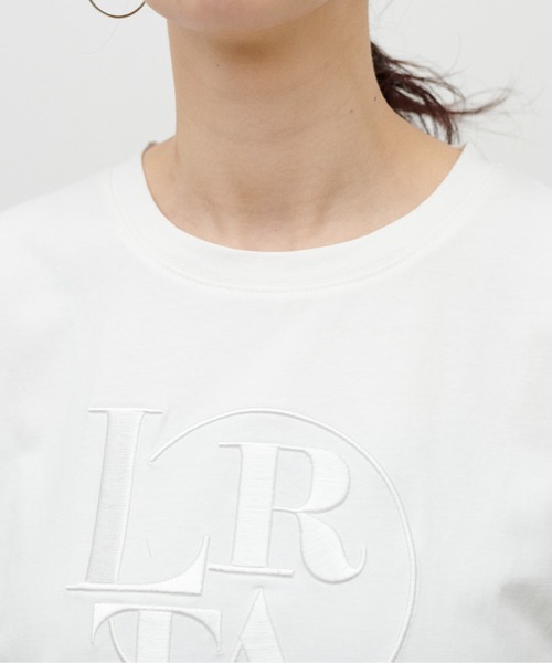 LARUTA(ラルータ)の「【LARUTA】NEW厚盛りロゴ刺繍T(Tシャツ/カットソー・レディース・ライトベージュ/オフホワイト/カーキ/スミクロ・FREE)」の11枚目の写真