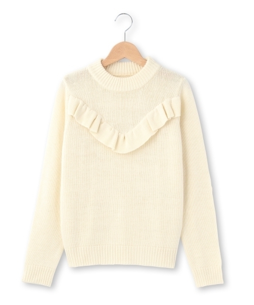 THE EMPORIUM(ジエンポリアム)の「フリルニットプルオーバー(ニット/セーター・レディース・ホワイト/グレー/ブルー/ベージュ・38/40)」の2枚目の写真