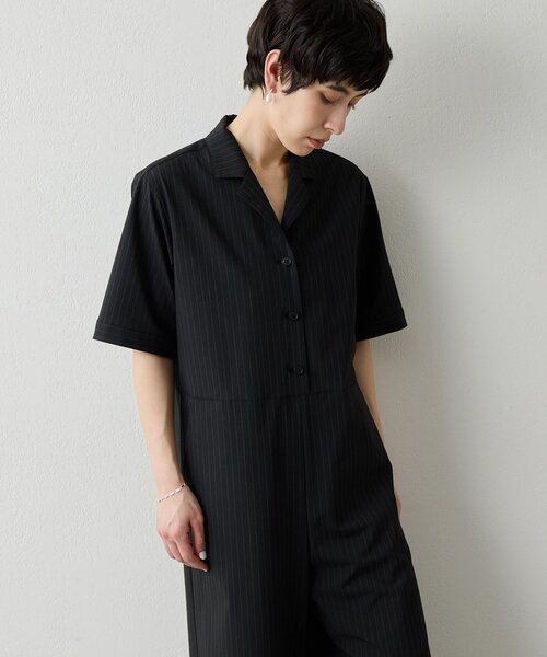 THE PAUSE（ザ ポーズ）の「【THE PAUSE】ストライプカイキンジャンプスーツ（つなぎ/オールインワン・レディース・ネイビー/ブラック・FREE）」の9枚目の写真