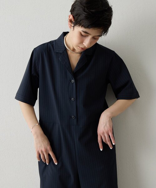 THE PAUSE（ザ ポーズ）の「【THE PAUSE】ストライプカイキンジャンプスーツ（つなぎ/オールインワン・レディース・ネイビー/ブラック・FREE）」の18枚目の写真