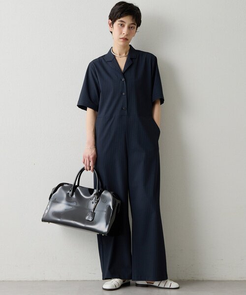 THE PAUSE（ザ ポーズ）の「【THE PAUSE】ストライプカイキンジャンプスーツ（つなぎ/オールインワン・レディース・ネイビー/ブラック・FREE）」の12枚目の写真