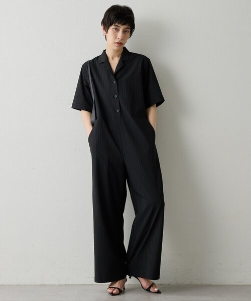 THE PAUSE（ザ ポーズ）の「【THE PAUSE】ストライプカイキンジャンプスーツ（つなぎ/オールインワン・レディース・ネイビー/ブラック・FREE）」の3枚目の写真