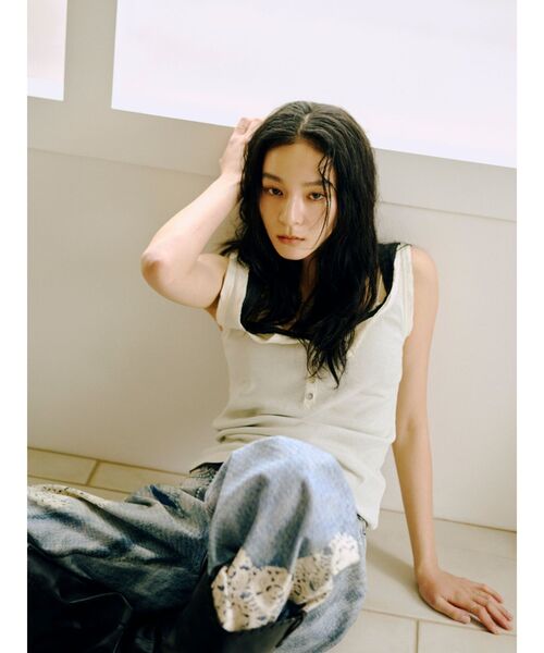 Ungrid(アングリッド)の「ヘンリーテレコタンクトップ(タンクトップ・レディース・イエロー/チャコールグレー/オフホワイト・FREE)」の14枚目の写真