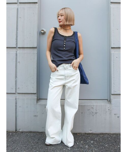 Ungrid(アングリッド)の「ヘンリーテレコタンクトップ(タンクトップ・レディース・イエロー/チャコールグレー/オフホワイト・FREE)」の20枚目の写真