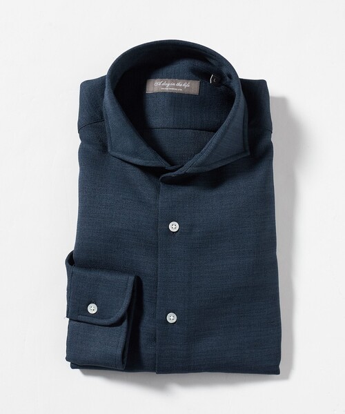 A DAY IN THE LIFE UNITED ARROWS（アデイインザライフユナイテッドアローズ）の「リネンライク スラブ ツイル カッタウェイカラーシャツ-吸水速乾-＜A DAY IN THE LIFE＞（シャツ/ブラウス・メンズ・ロイヤルブルー/ナチュラル/ホワイト/ライトブルー・L/XL/S/M）」の4枚目の写真